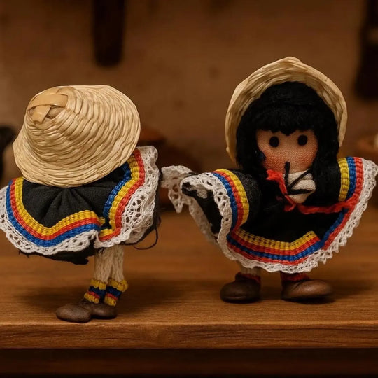 Handmade Colombian Campesina Doll Magnet | Mini Folk Art Fridge Decor Souvenir