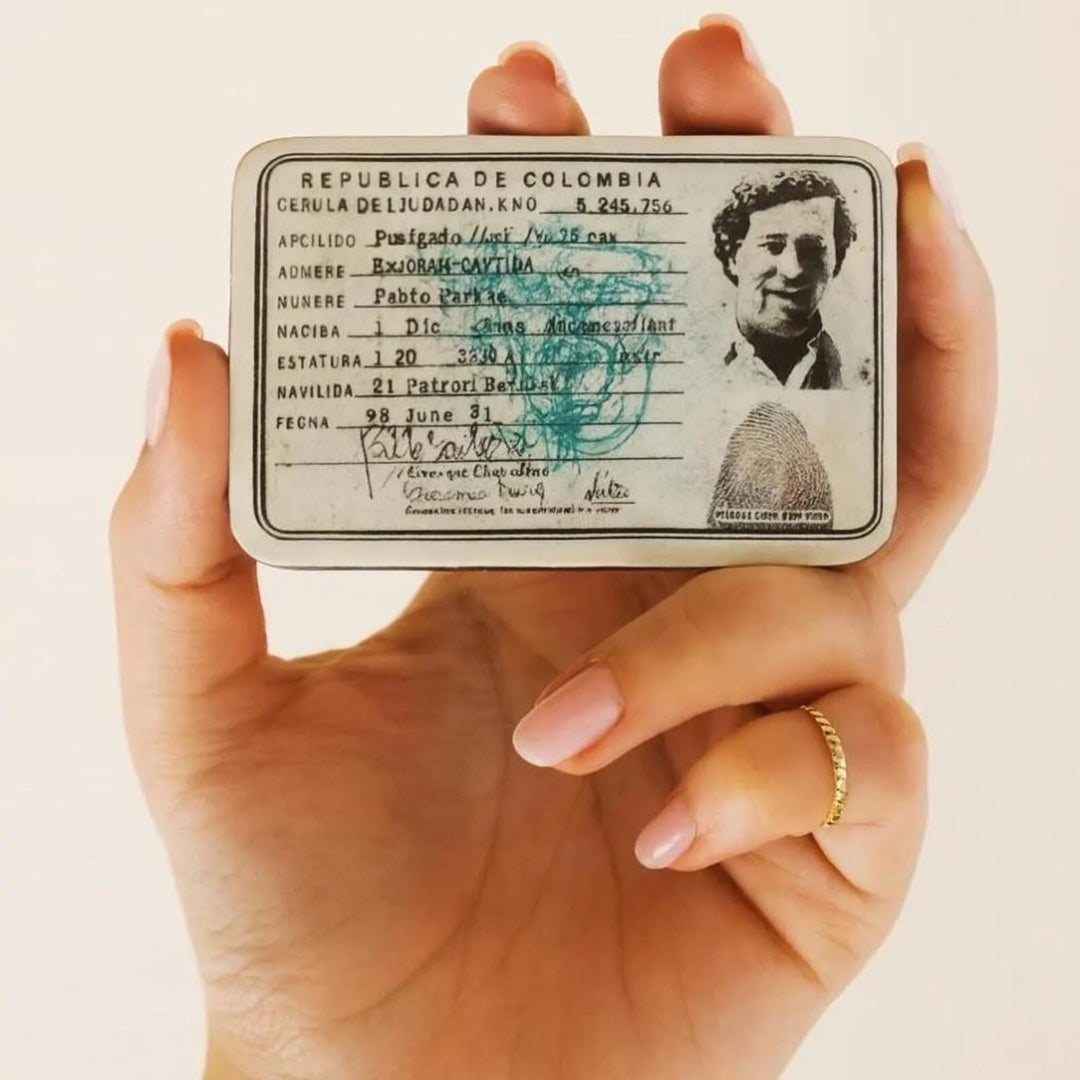 Colombian ID Pablo Escobar • Vintage Document Fridge Decor • Retro Colombia Gift