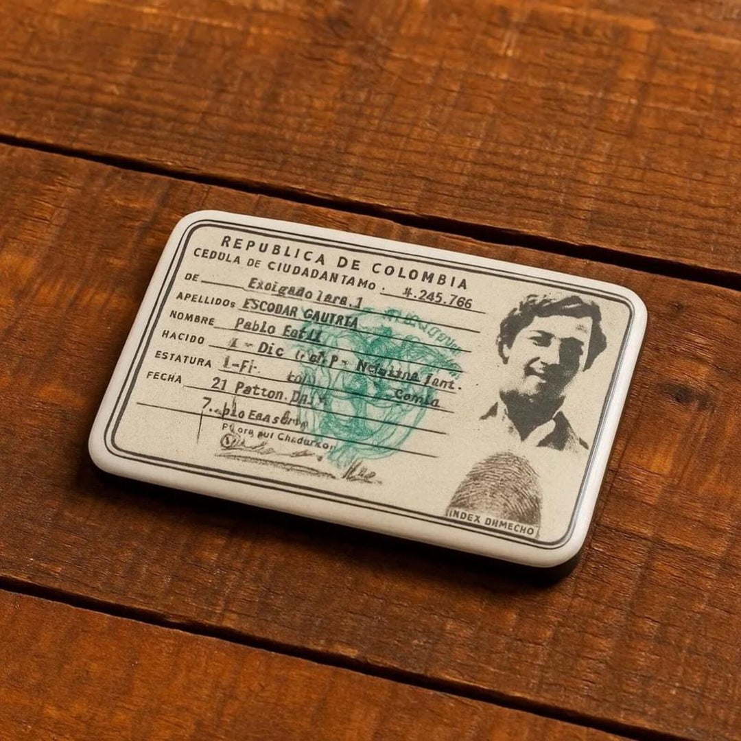 Colombian ID Pablo Escobar • Vintage Document Fridge Decor • Retro Colombia Gift