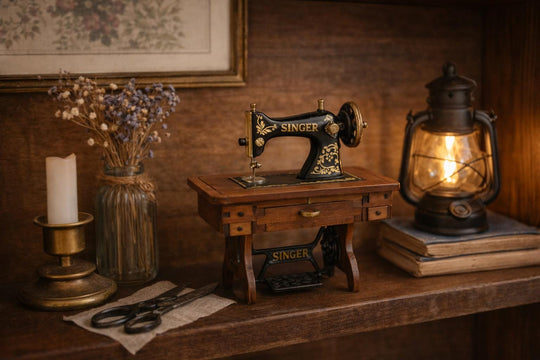Mini Wooden Sewing Machine Gift – Vintage Handmade Keepsake for Sewing Lovers | Colombian Artisan Decor
