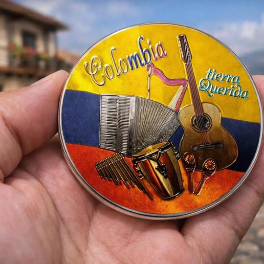 Colombia Tierra Querida Bottle Opener Magnet Flag Colors Accordion Guitar Design
