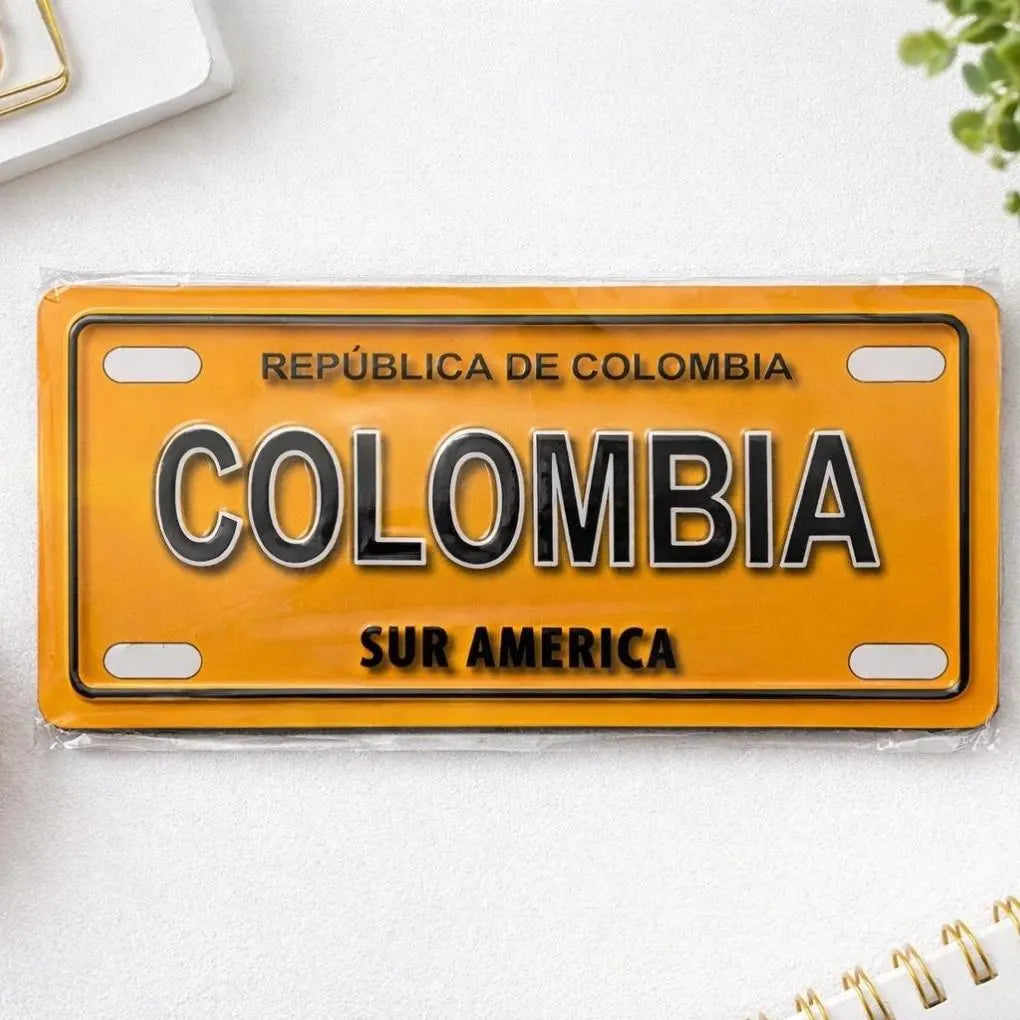 Colombian License Plate Magnet  Mini Fridge Magnet | Republica de Colombia Souvenir