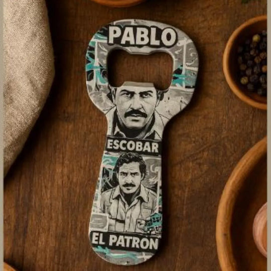 Handmade Pablo Escobar Art Bottle Opener – Colombian Bar Decor