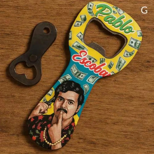 Handmade Pablo Escobar Art Bottle Opener – Colombian Bar Decor