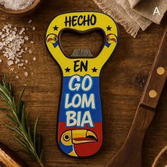 Handmade Colombian Bottle Opener Magnet – Folk Art Souvenir