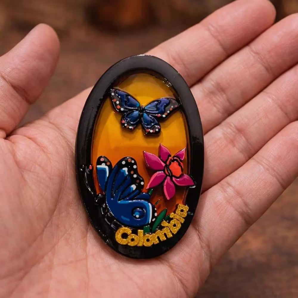 3D Colombian Refrigerator Magnet | Handmade Wood Fridge Decor Co024