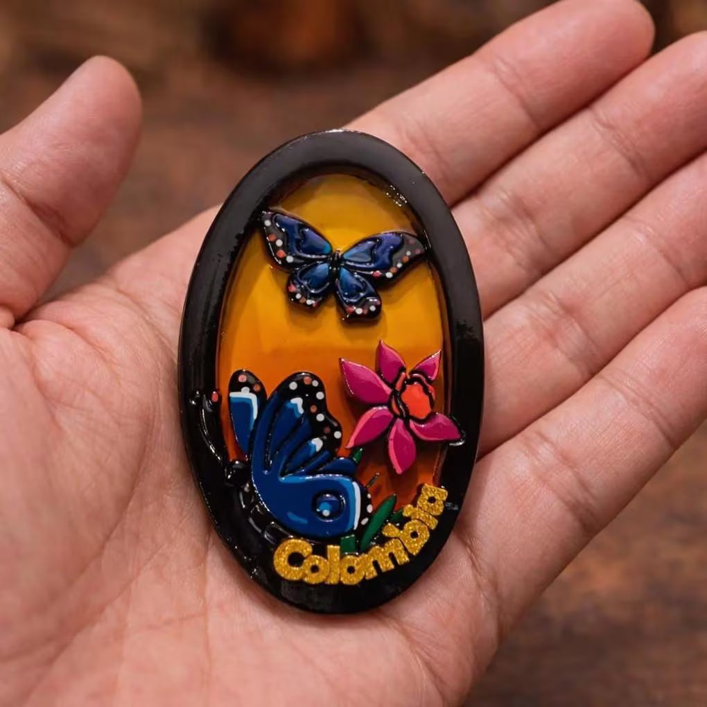 3D Colombian Refrigerator Magnet | Handmade Wood Fridge Decor Co024