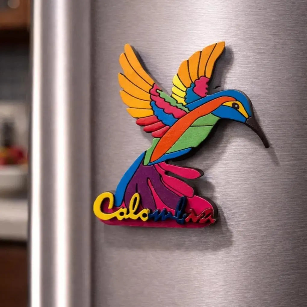 Handmade Colombian Hummingbird Magnet | Colorful Artisan Fridge Decor