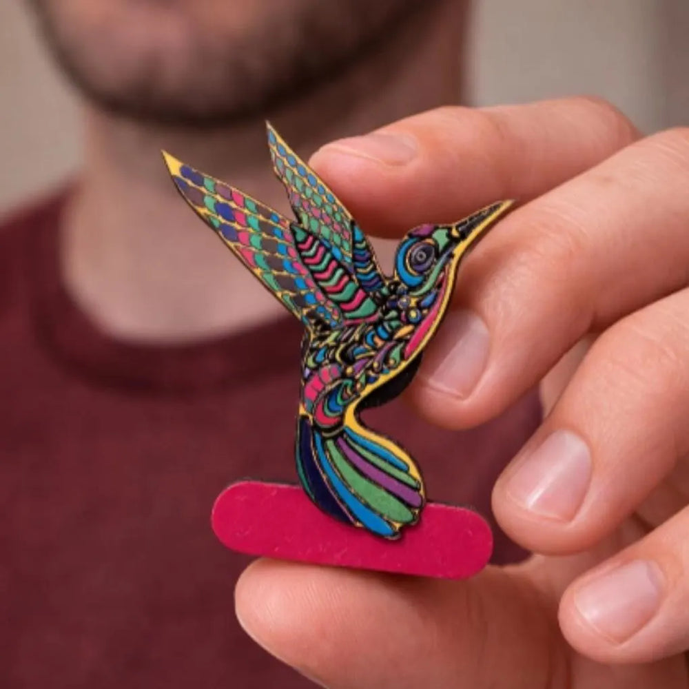 Handmade Colombian Hummingbird Magnet | Colorful Artisan Fridge Decor