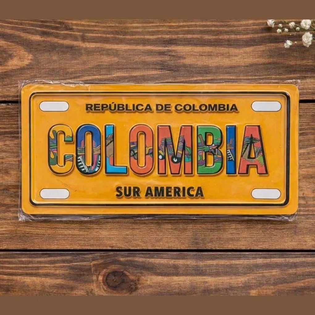 Colombian License Plate Magnet  Mini Fridge Magnet | Republica de Colombia Souvenir