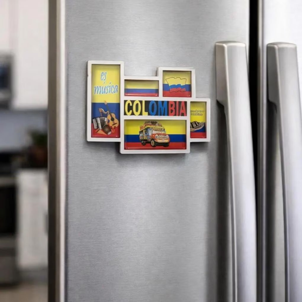 Colombia “Es Música” Fridge Magnet 7×4 cm | Handmade Resin &amp; MDF Magnet