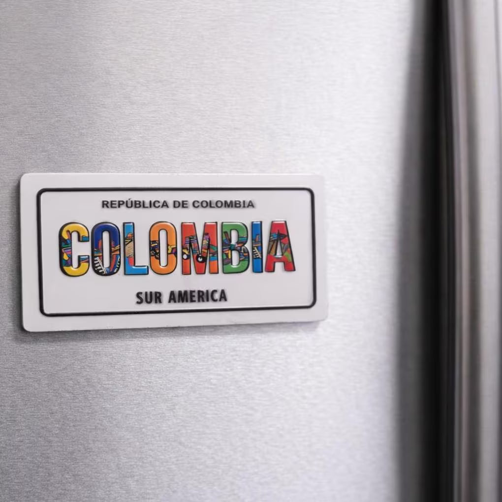 Mini Colombia License Plate Magnet 5×3 cm | República de Colombia Souvenir