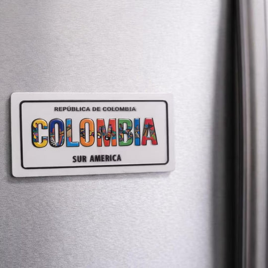 Mini Colombia License Plate Magnet 5×3 cm | República de Colombia Souvenir