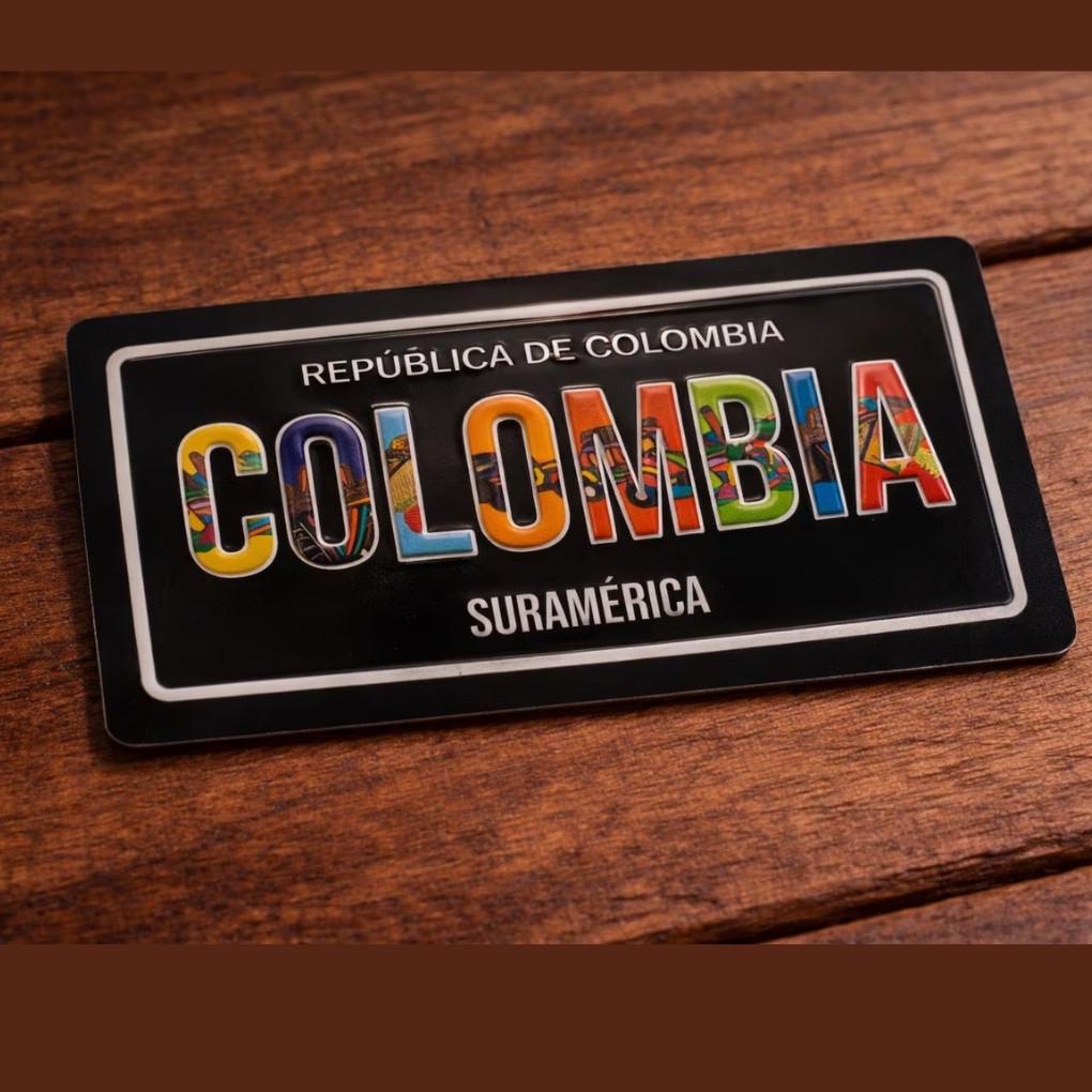 Mini Colombia License Plate Magnet 5×3 cm | República de Colombia Souvenir