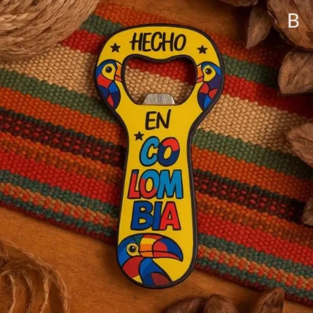 Handmade Colombian Bottle Opener Magnet – Folk Art Souvenir