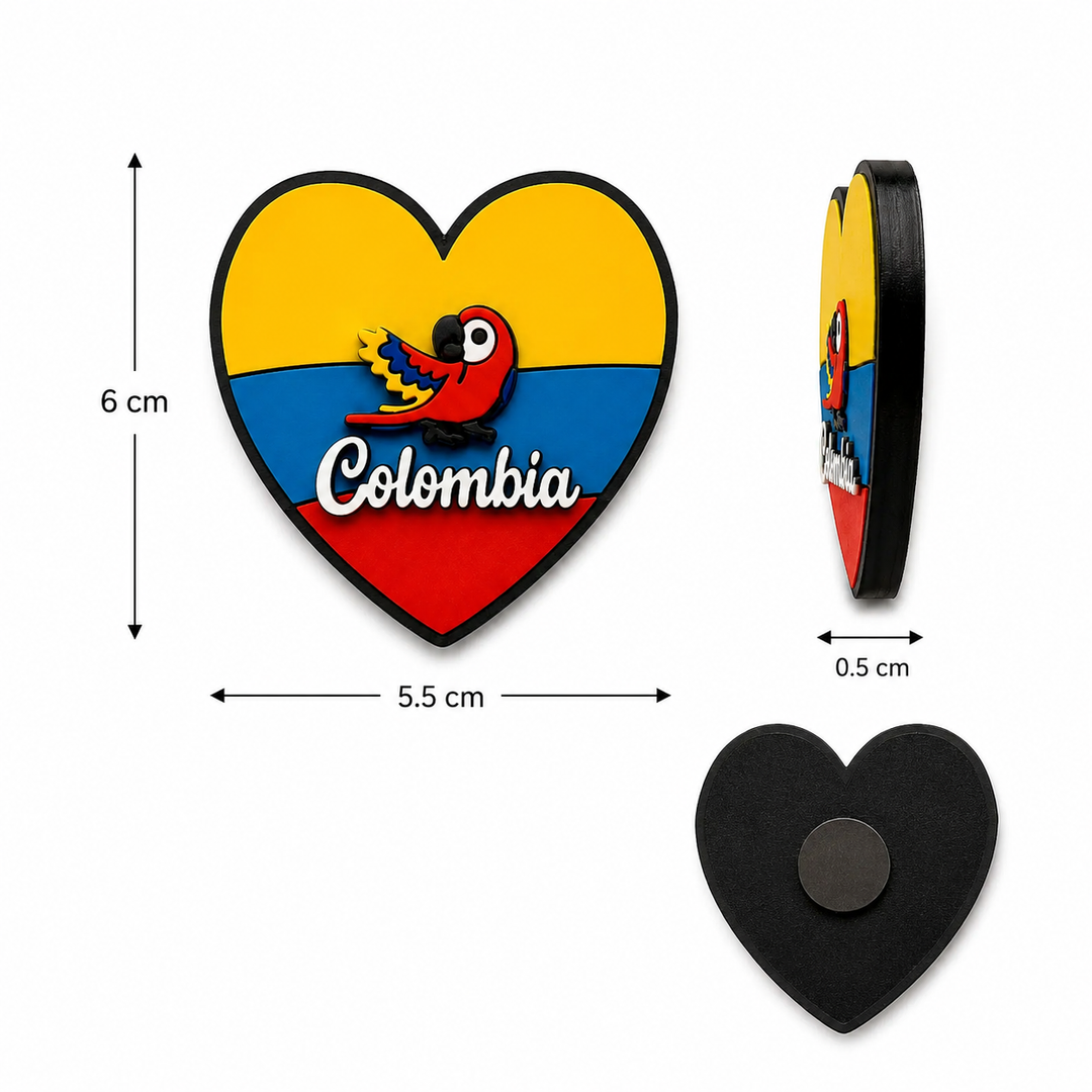 Handmade Colombia Heart Fridge Magnet | Colombian Souvenir Gift