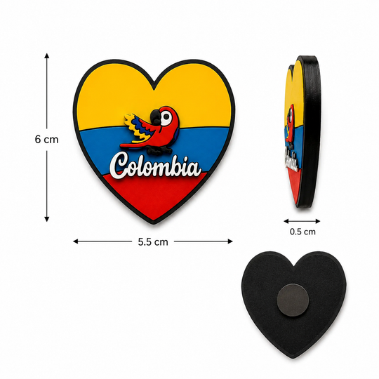 Handmade Colombia Heart Fridge Magnet | Colombian Souvenir Gift
