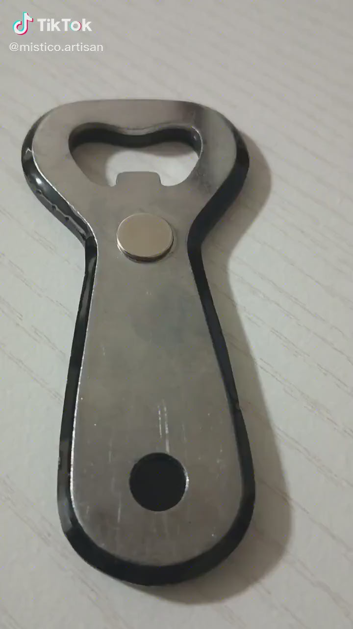 Handmade Fluorescent Colombia Bottle Opener – Magnetic Fridge Magnet