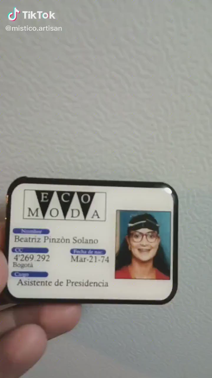 Handmade Betty la Fea ID Magnet | Colombian Telenovela Collectible | EcoModa Badge
