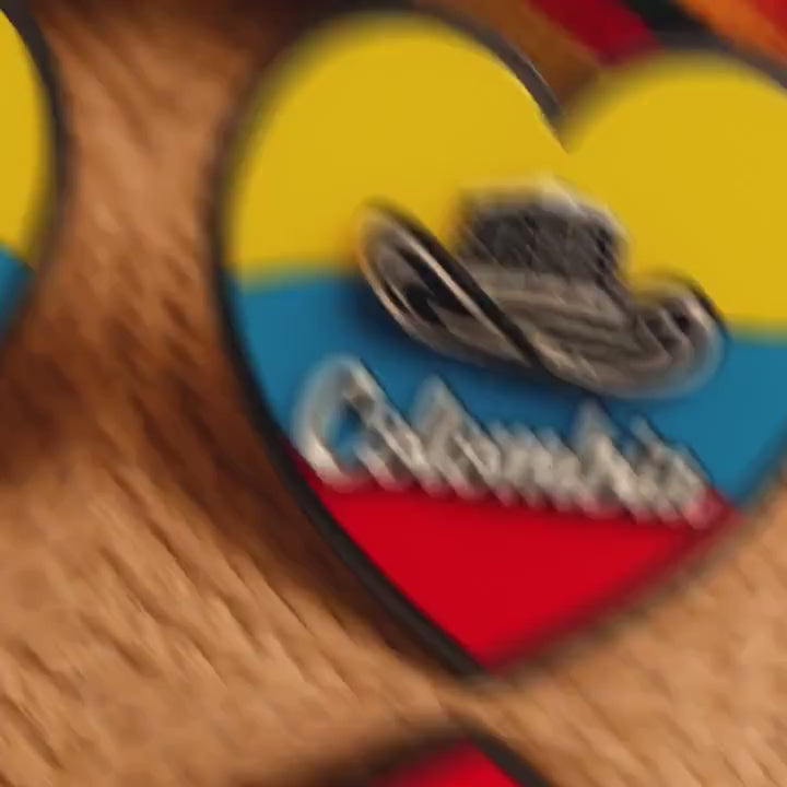 Colombian Heart Fridge Magnet Handmade Souvenir | Flag Colors | Bogotá, Hat &amp; Macaw Variations