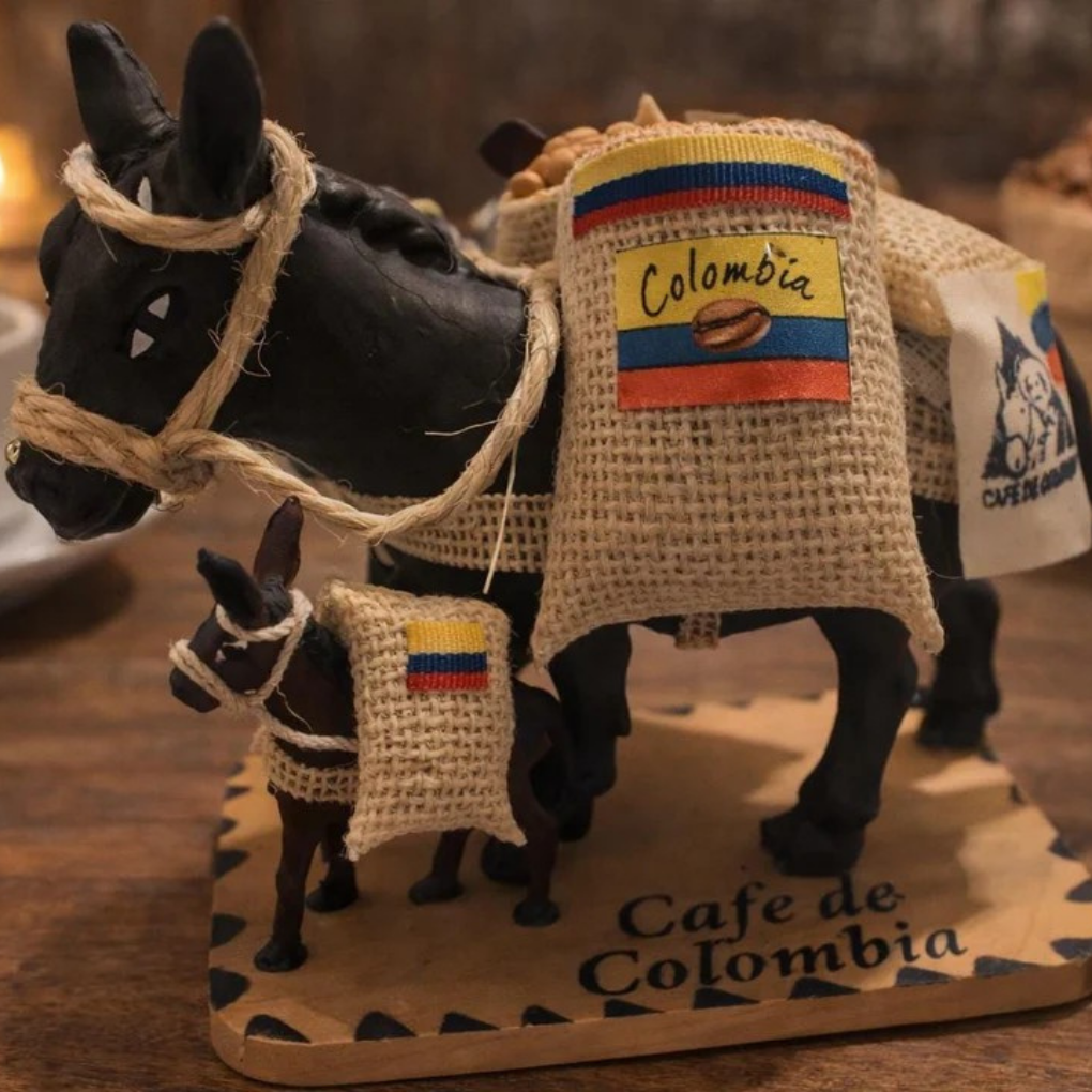Handmade Colombian Coffee Mule Figurine | Coffee Farm Cultural Decor