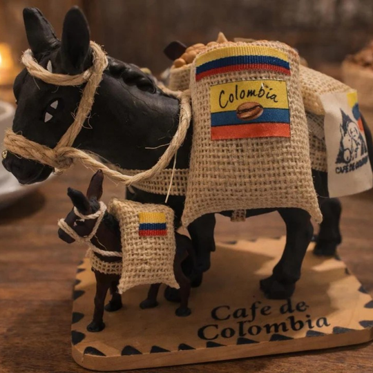 Handmade Colombian Coffee Mule Figurine | Coffee Farm Cultural Decor