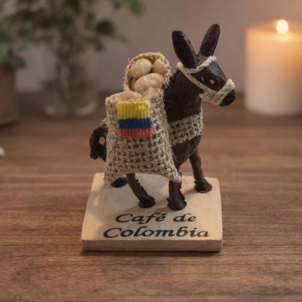 Handmade Colombian Coffee Mule Figurine | Rustic Coffee Farm Decor Souvenir