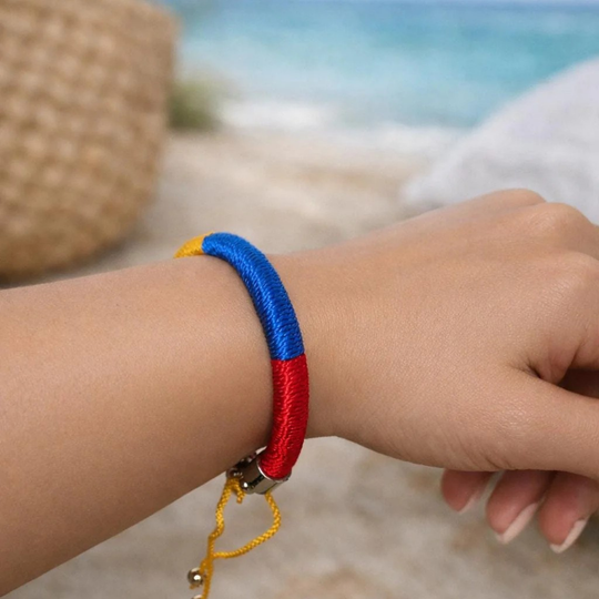 Colombian Flag Bracelet | Adjustable Thread Bracelet | Handmade Colombia Color Cord Jewelry Gift