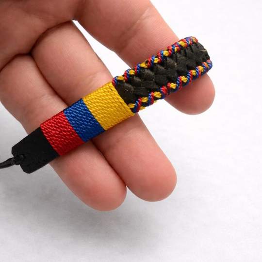 Handmade Colombian Leather Bracelet | Woven Tricolor Cord, Artisan Friendship Wristband