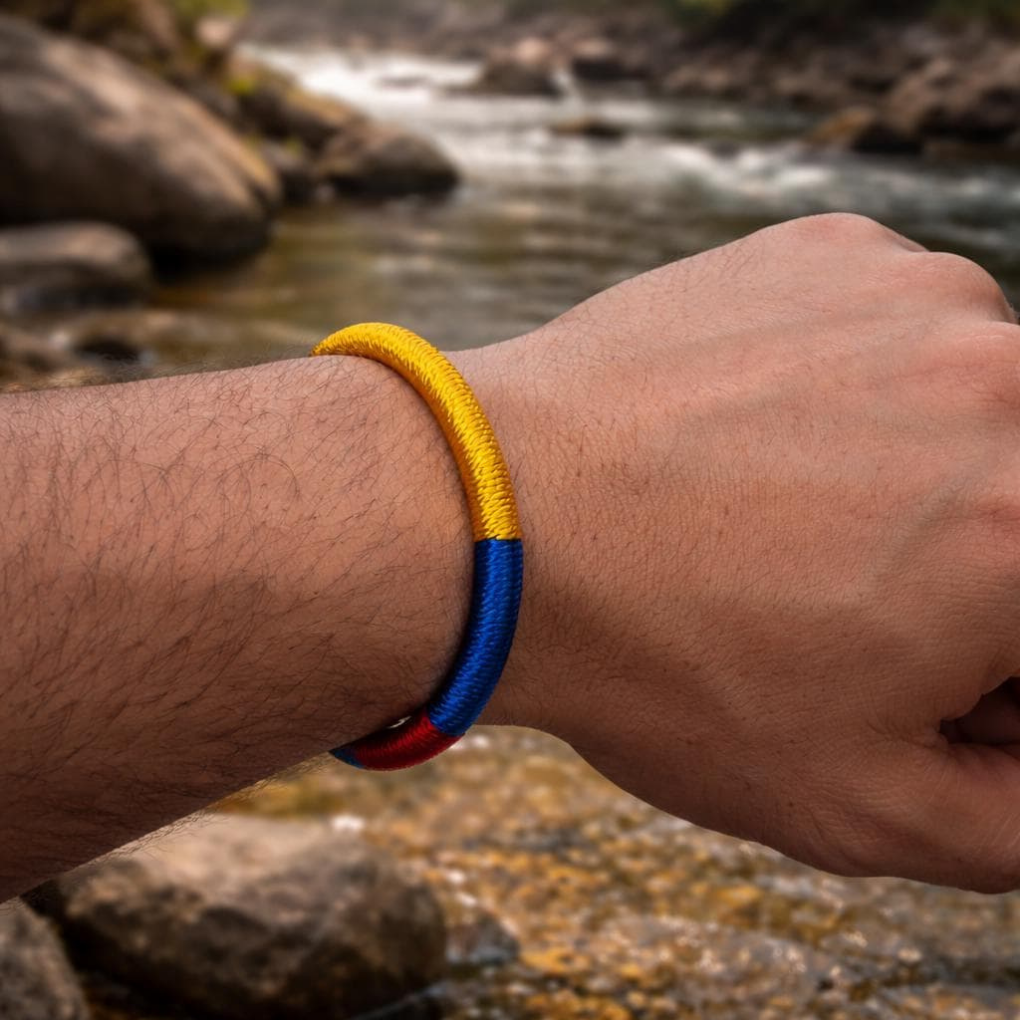 Colombian Flag Bracelet | Adjustable Thread Bracelet | Handmade Colombia Color Cord Jewelry Gift