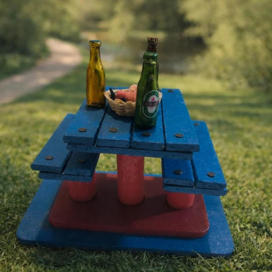 Handmade Colombian Picnic Table  | Mini Paisa Bar Scene Decor