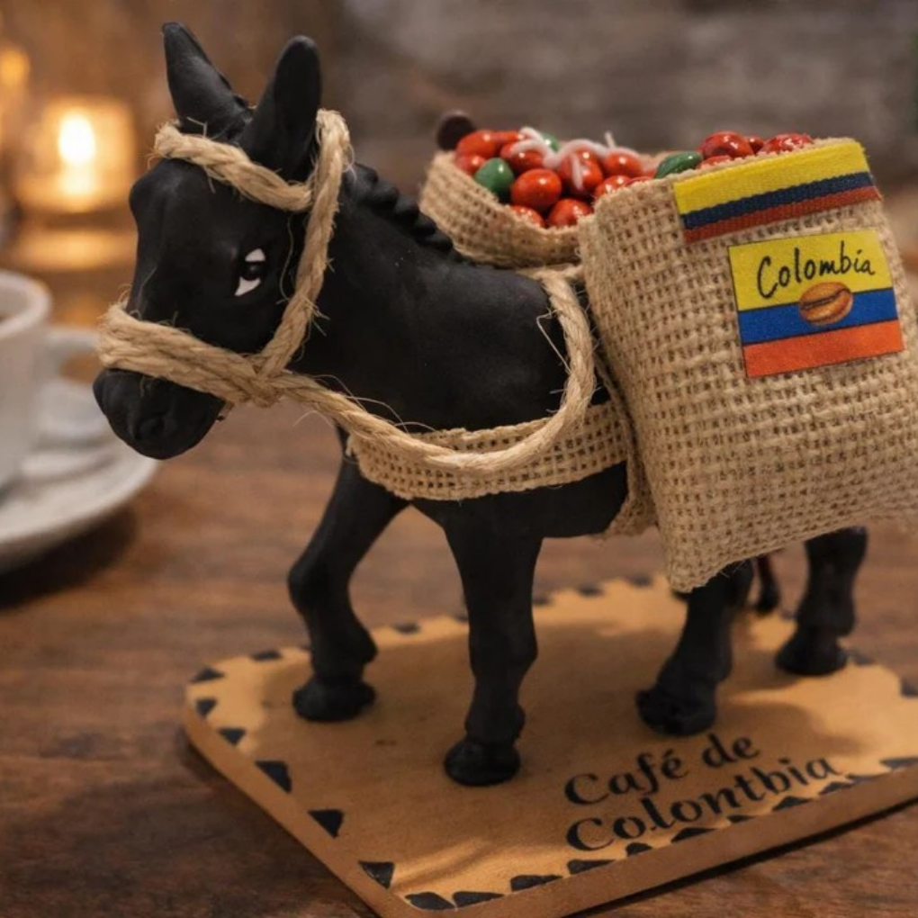 Handmade Colombian Coffee Mule Figurine | Coffee Farm Cultural Decor
