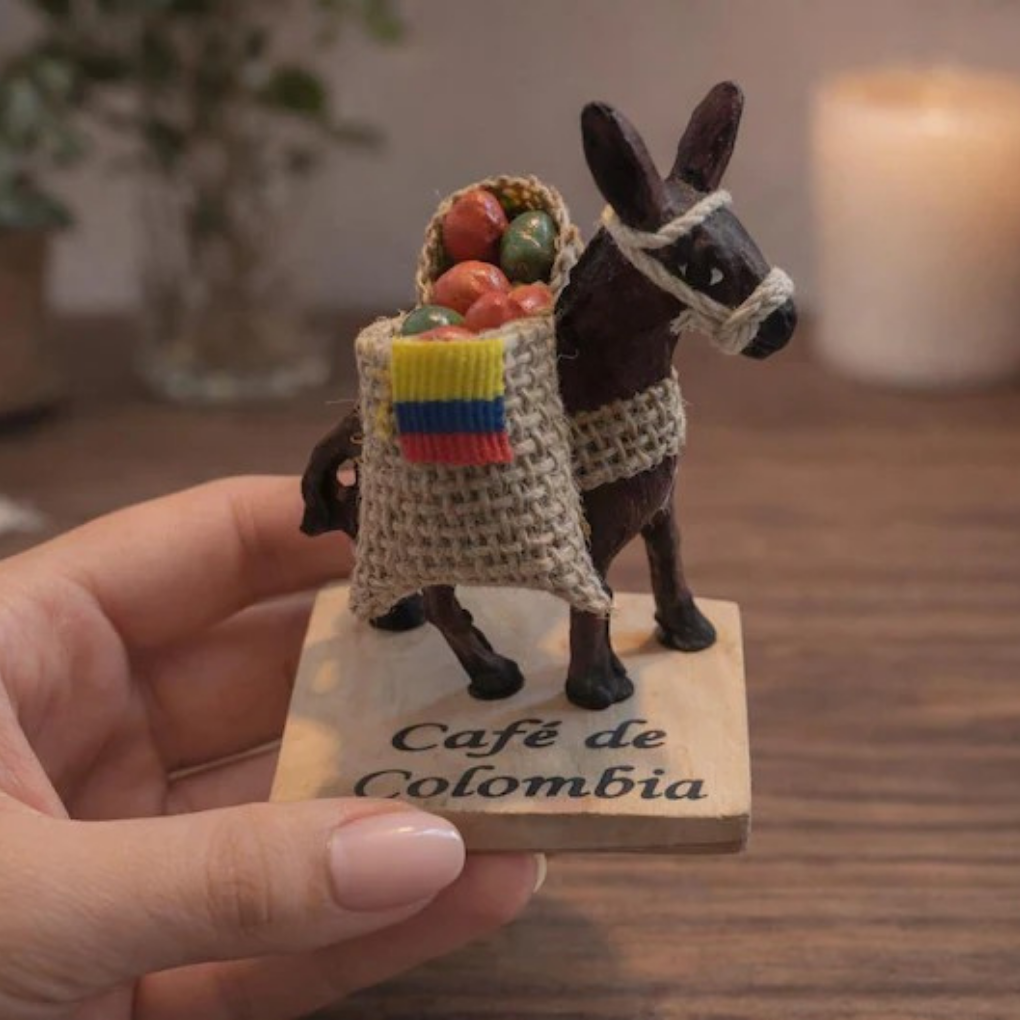 Handmade Colombian Coffee Mule Figurine | Rustic Coffee Farm Decor Souvenir