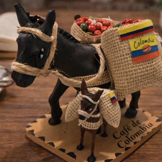 Handmade Colombian Coffee Mule Figurine | Coffee Farm Cultural Decor