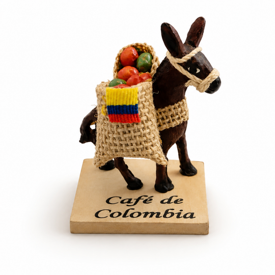 Handmade Colombian Coffee Mule Figurine | Rustic Coffee Farm Decor Souvenir