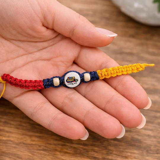 Colombian Chiva Bracelet Handmade Macrame Bracelet with Bus Charm | Adjustable Colombia Souvenir Jewelry