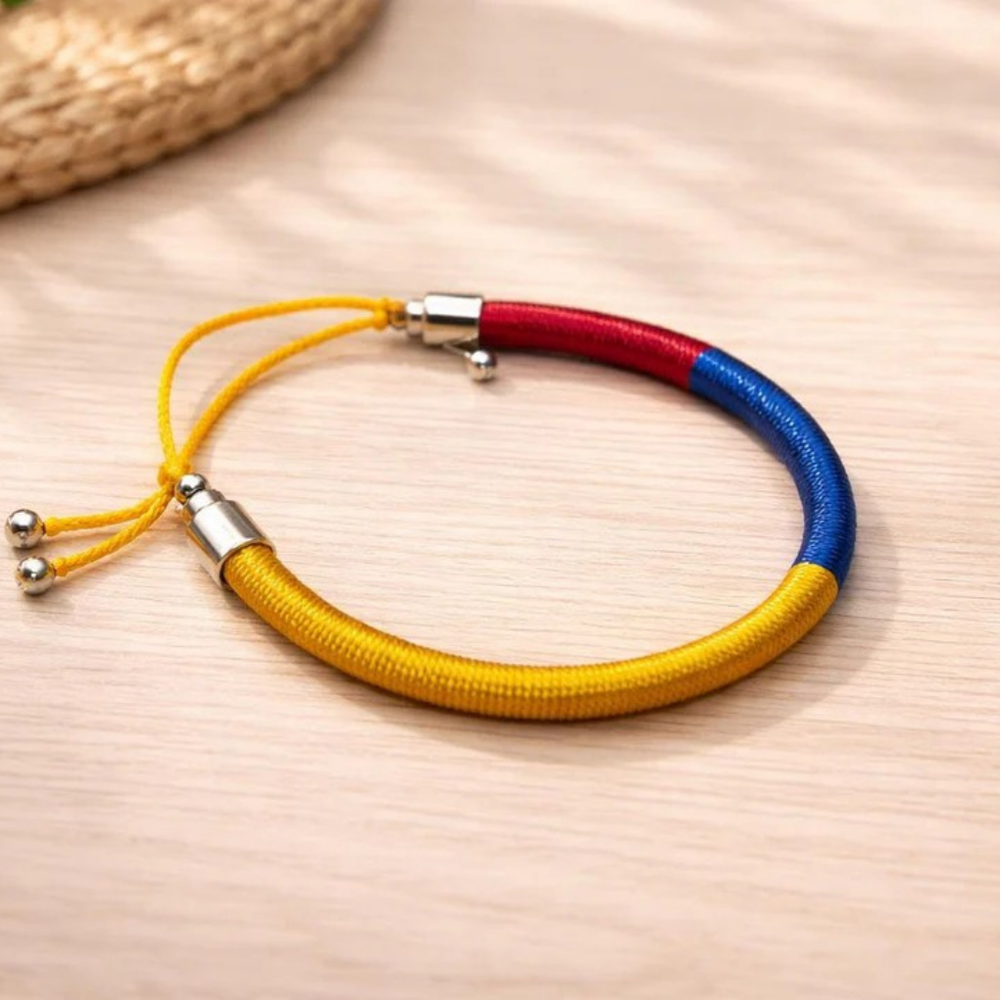 Colombian Flag Bracelet | Adjustable Thread Bracelet | Handmade Colombia Color Cord Jewelry Gift