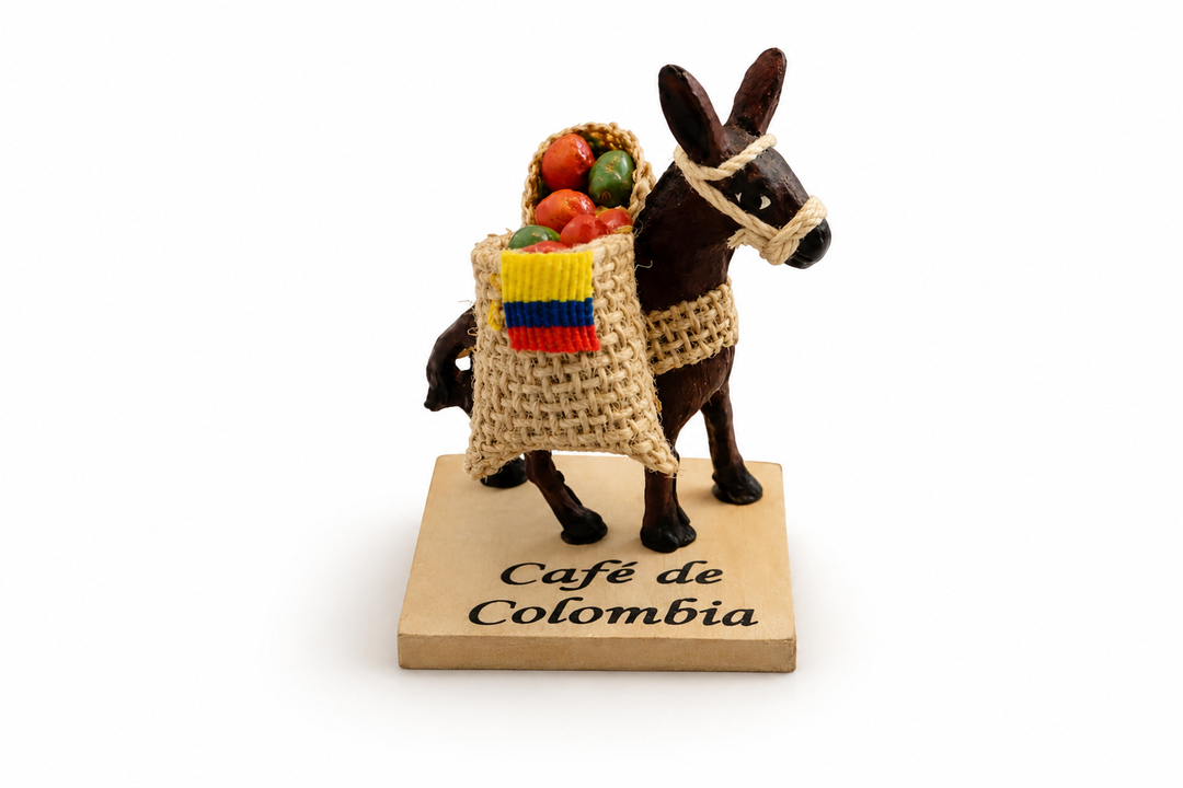Handmade Colombian Coffee Mule Figurine | Rustic Coffee Farm Decor Souvenir