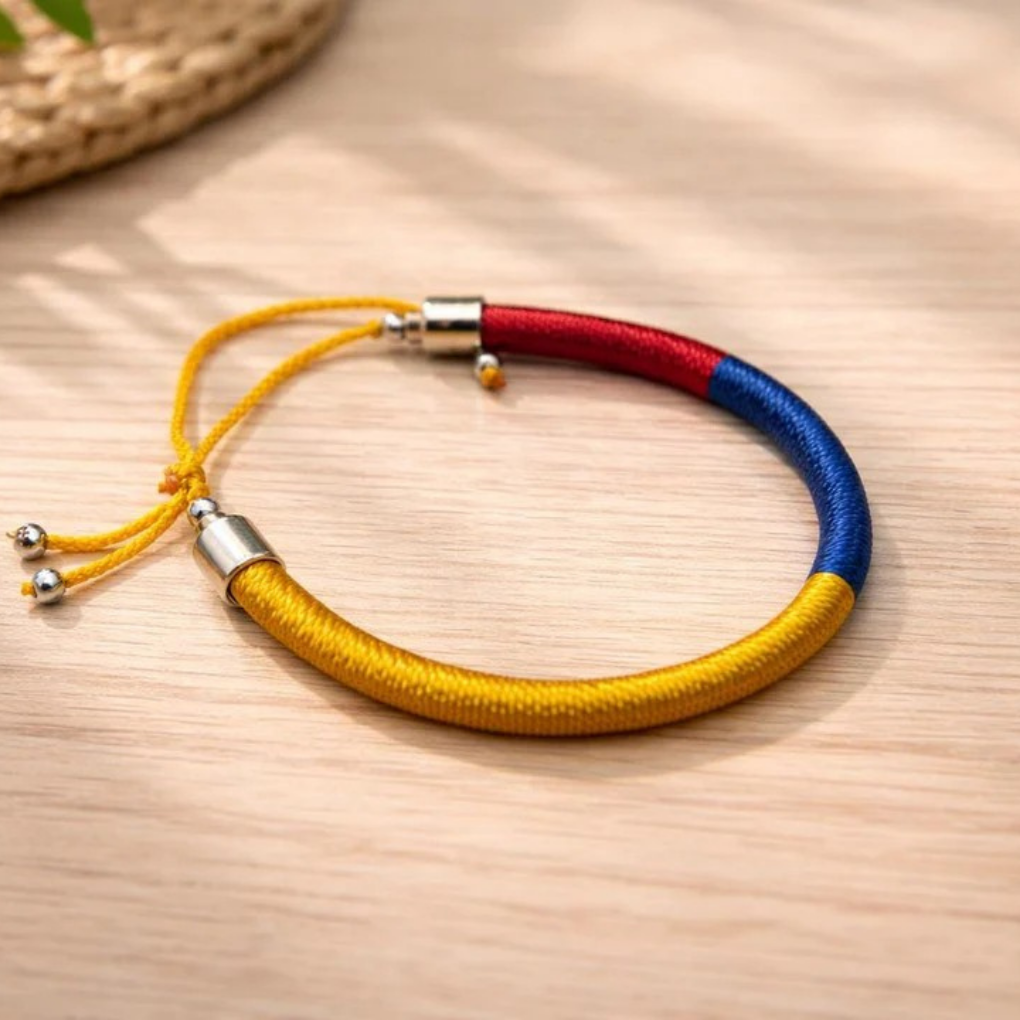 Colombian Flag Bracelet | Adjustable Thread Bracelet | Handmade Colombia Color Cord Jewelry Gift