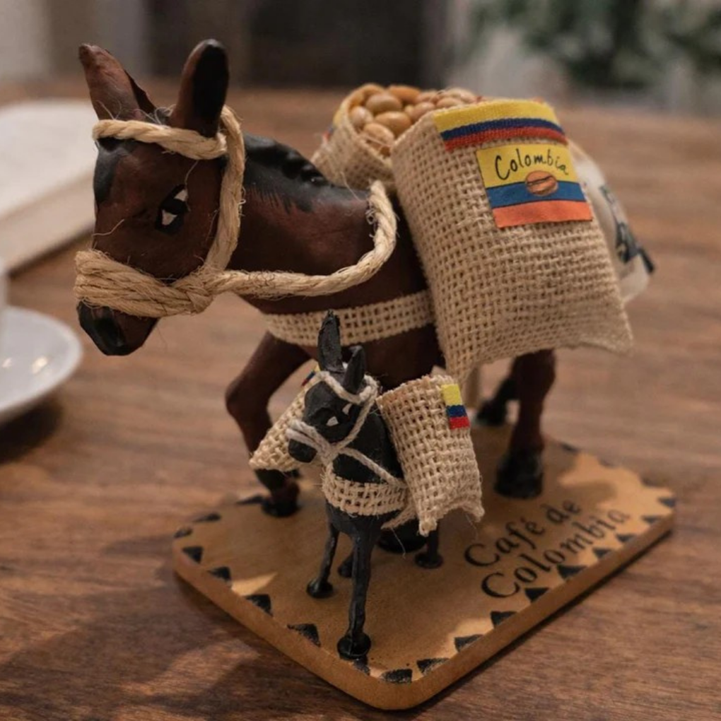 Handmade Colombian Coffee Mule Figurine | Coffee Farm Cultural Decor
