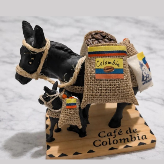Handmade Colombian Coffee Mule Figurine | Coffee Farm Cultural Decor
