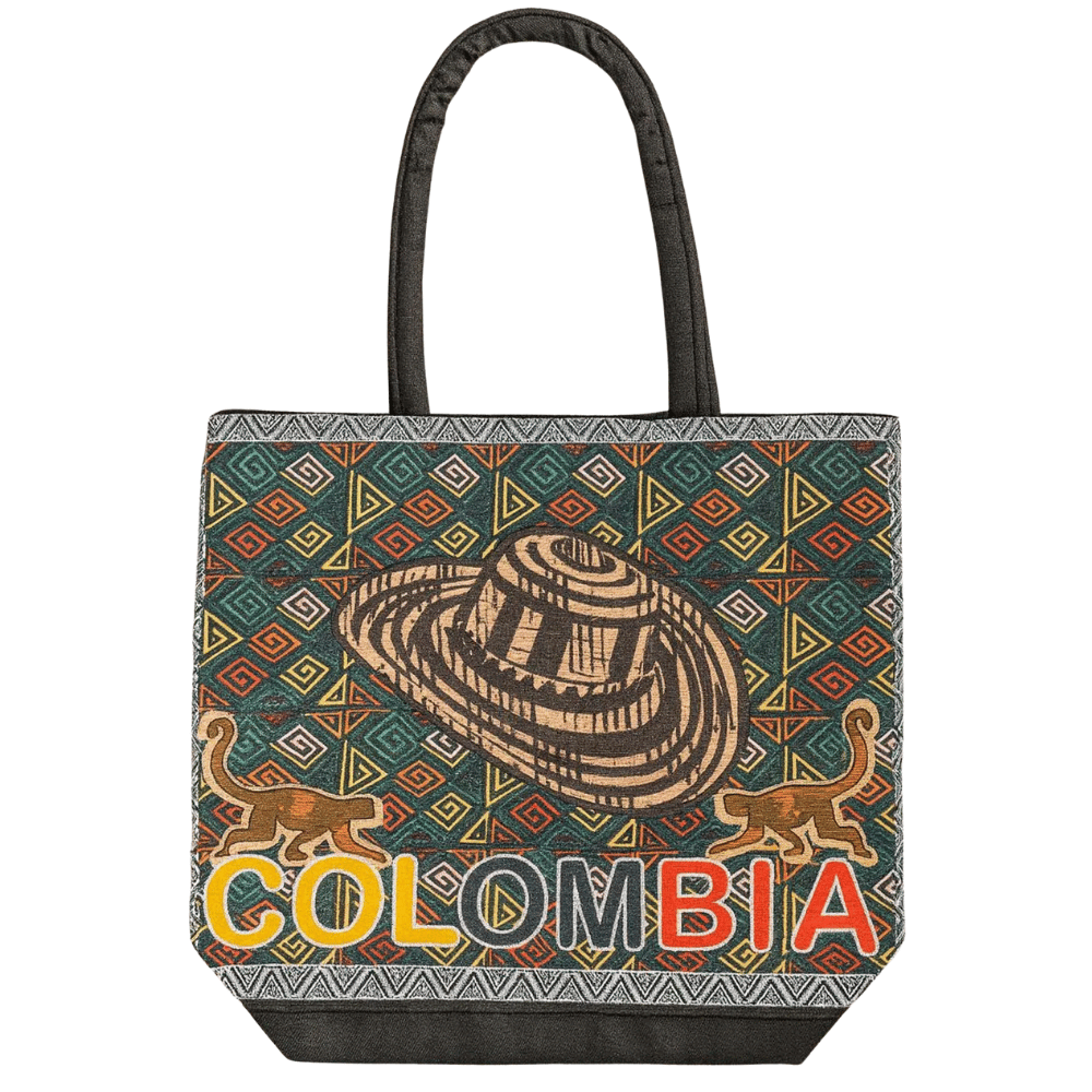 Tote bag with Sombrero Vueltiao Colombian design