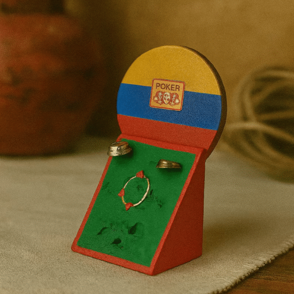 Colombian tejo board miniature – handmade MDF décor item.