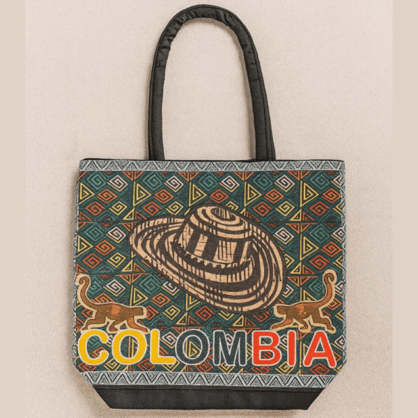 Detailed print on Colombian canvas tote bag