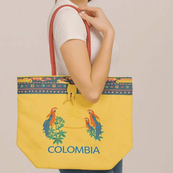 Handmade embroidered tote bag from Colombia