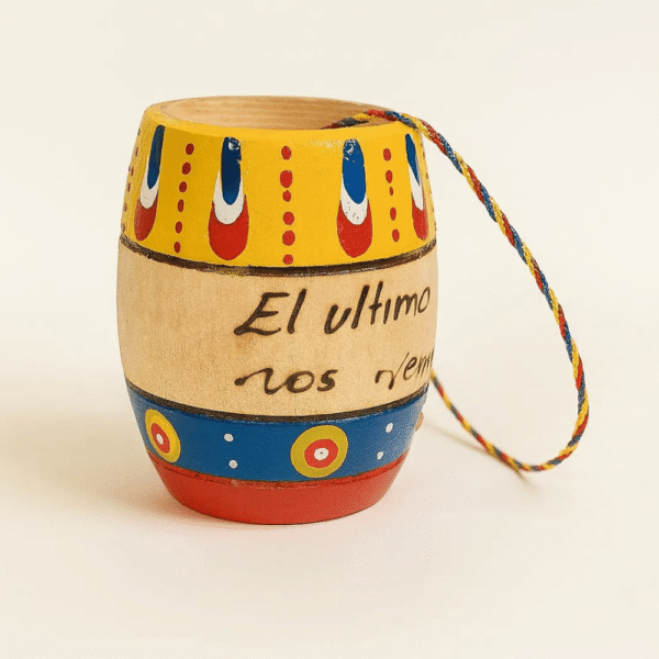 Wooden shot glass hand-painted by artisans