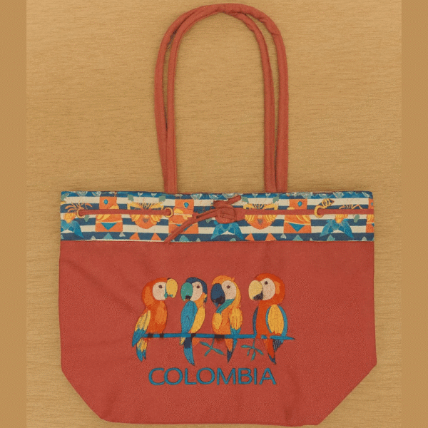 Colombian market tote bag in durable canvas