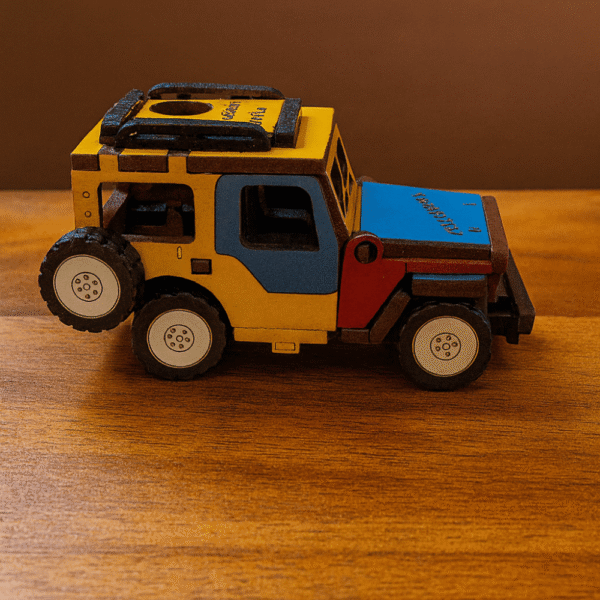 Colombian Wooden Jeep Willys – Left Side Handcrafted Model