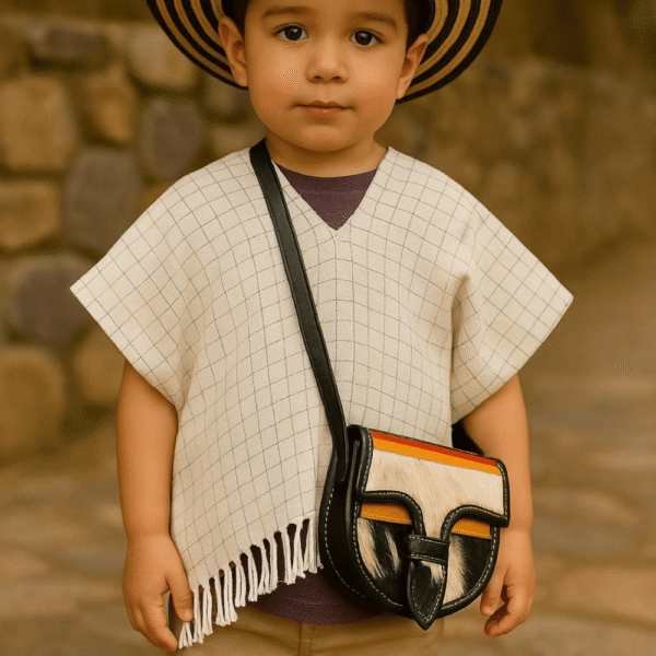 Plaid Poncho for Kids Mini Paisa Outfit