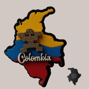 Colorful Colombia Map Magnet – Handmade Colombian Gift, Travel Keepsake, Unique Fridge …